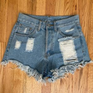 High-Waisted Denim Shorts